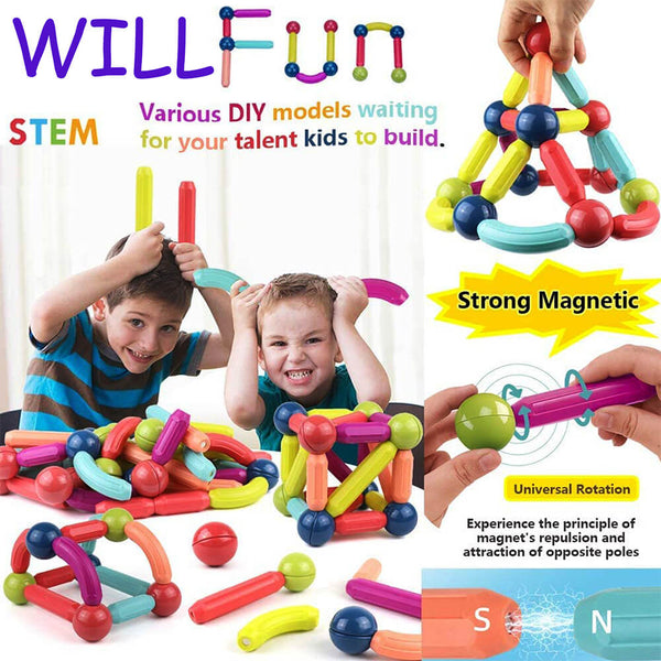 MAGNETIC BUILDING BLOCKS PLAY STICKS - 42 PCS