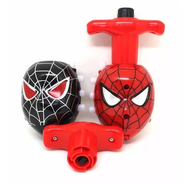 SPIDER MAN LED FLASH SPINNING TOY WITH MUSIC - 2 PCS