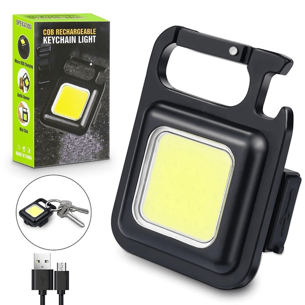 METAL COB RECHARGEABLE KEYCHAIN FLASH LIGHT