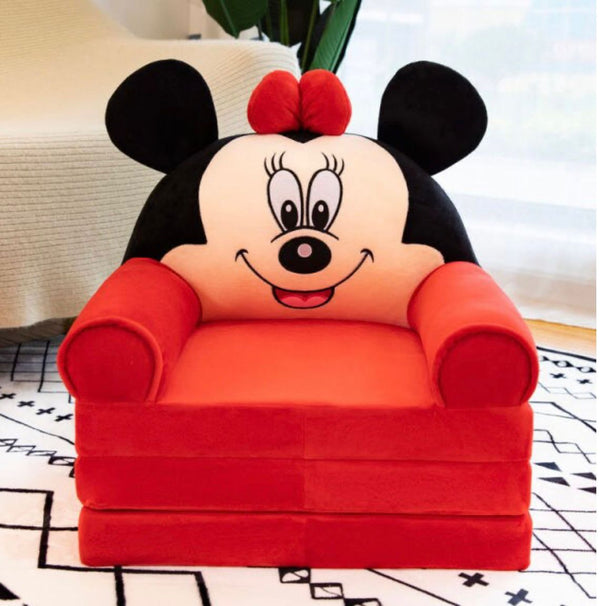 2 IN 1 FOLDABLE BABY SOFA-SEATER FOR KIDS - MINNIE MOUSE