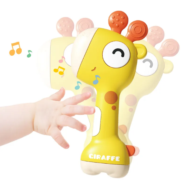 GIRAFFE SAND HAMMER BABY RATTLE TOY