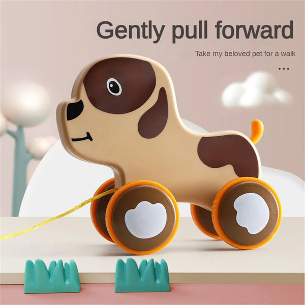 HAPPY TRACTION PULL ALONG DOG TOY FOR KIDS