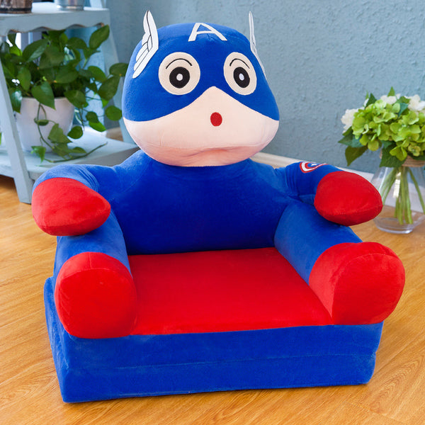 2 IN 1 FOLDABLE BABY SOFA-SEATER FOR KIDS - CAPTAIN AMERICA