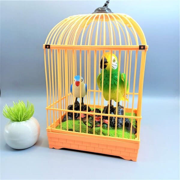 SINGING PARROT TOY IN BIRD CAGE FOR KIDS