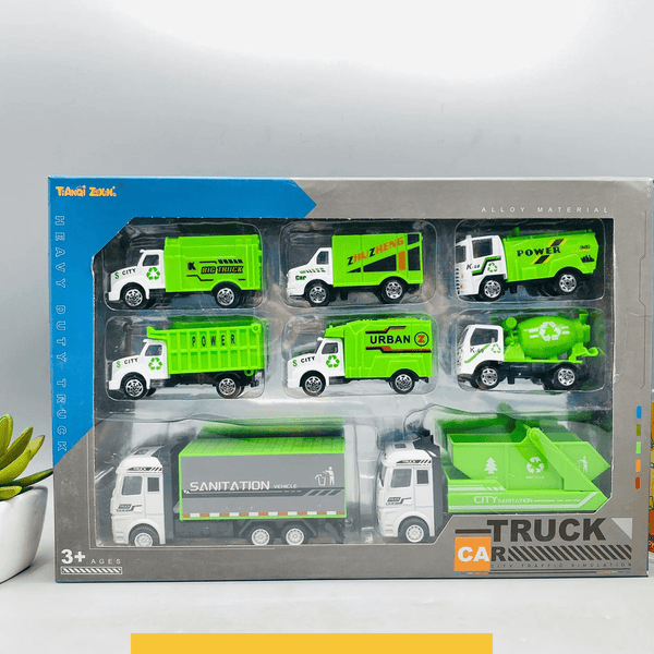 8 IN 1 HEAVY DUTY SANITATION TRUCK DIE-CAST MODELS